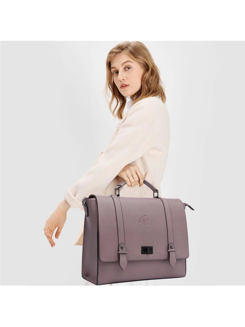 EaseGave Women's 17 Inch Laptop Briefcase, Vintage Purple 17.3-inch, A-purple